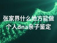 张家界什么地方能做个人dna亲子鉴定