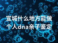 宣城什么地方能做个人dna亲子鉴定