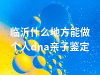 临沂什么地方能做个人dna亲子鉴定