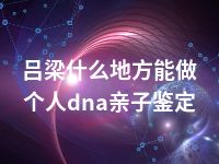 吕梁什么地方能做个人dna亲子鉴定