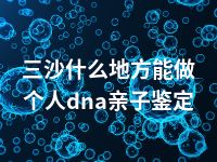 三沙什么地方能做个人dna亲子鉴定