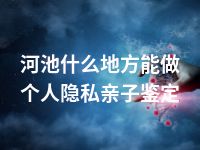 河池什么地方能做个人隐私亲子鉴定