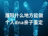 濮阳什么地方能做个人dna亲子鉴定