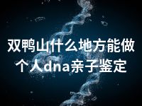 双鸭山什么地方能做个人dna亲子鉴定