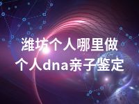 潍坊个人哪里做个人dna亲子鉴定