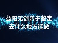 益阳无创亲子鉴定去什么地方能做