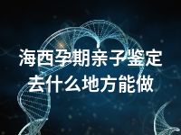 海西孕期亲子鉴定去什么地方能做