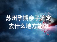 苏州孕期亲子鉴定去什么地方能做