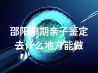 邵阳孕期亲子鉴定去什么地方能做