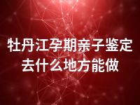 牡丹江孕期亲子鉴定去什么地方能做