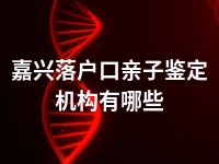 嘉兴落户口亲子鉴定机构有哪些