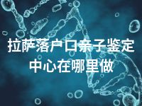 拉萨落户口亲子鉴定中心在哪里做