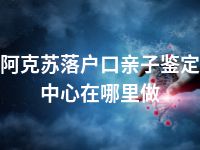 阿克苏落户口亲子鉴定中心在哪里做