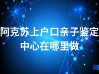 阿克苏上户口亲子鉴定中心在哪里做