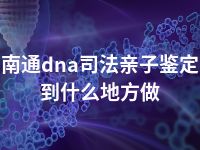 南通dna司法亲子鉴定到什么地方做