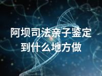 阿坝司法亲子鉴定到什么地方做