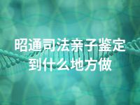 昭通司法亲子鉴定到什么地方做