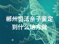 郴州司法亲子鉴定到什么地方做