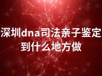 深圳dna司法亲子鉴定到什么地方做