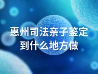 惠州司法亲子鉴定到什么地方做