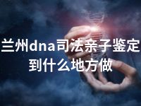 兰州dna司法亲子鉴定到什么地方做