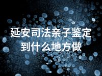 延安司法亲子鉴定到什么地方做