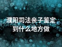 濮阳司法亲子鉴定到什么地方做