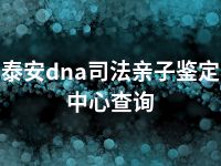 泰安dna司法亲子鉴定中心查询