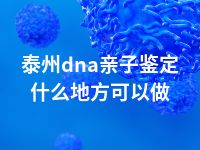 泰州dna亲子鉴定什么地方可以做