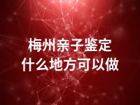 梅州亲子鉴定什么地方可以做