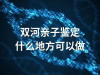 双河亲子鉴定什么地方可以做