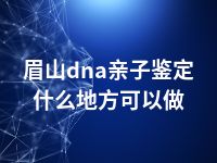 眉山dna亲子鉴定什么地方可以做