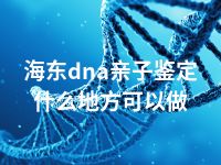 海东dna亲子鉴定什么地方可以做