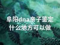 阜阳dna亲子鉴定什么地方可以做