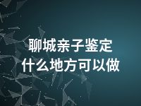 聊城亲子鉴定什么地方可以做