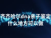 齐齐哈尔dna亲子鉴定什么地方可以做