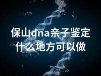 保山dna亲子鉴定什么地方可以做