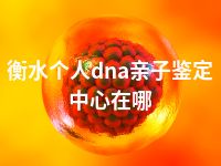 衡水个人dna亲子鉴定中心在哪