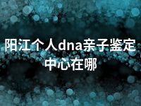 阳江个人dna亲子鉴定中心在哪