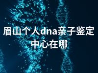 眉山个人dna亲子鉴定中心在哪