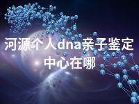 河源个人dna亲子鉴定中心在哪