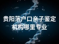 贵阳落户口亲子鉴定机构哪里专业