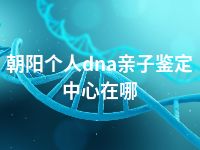 朝阳个人dna亲子鉴定中心在哪