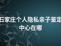 石家庄个人隐私亲子鉴定中心在哪