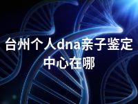 台州个人dna亲子鉴定中心在哪