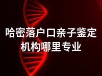 哈密落户口亲子鉴定机构哪里专业