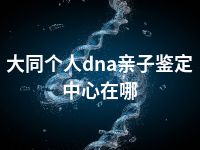 大同个人dna亲子鉴定中心在哪