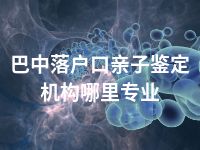 巴中落户口亲子鉴定机构哪里专业