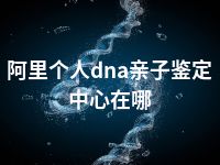 阿里个人dna亲子鉴定中心在哪