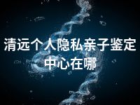 清远个人隐私亲子鉴定中心在哪